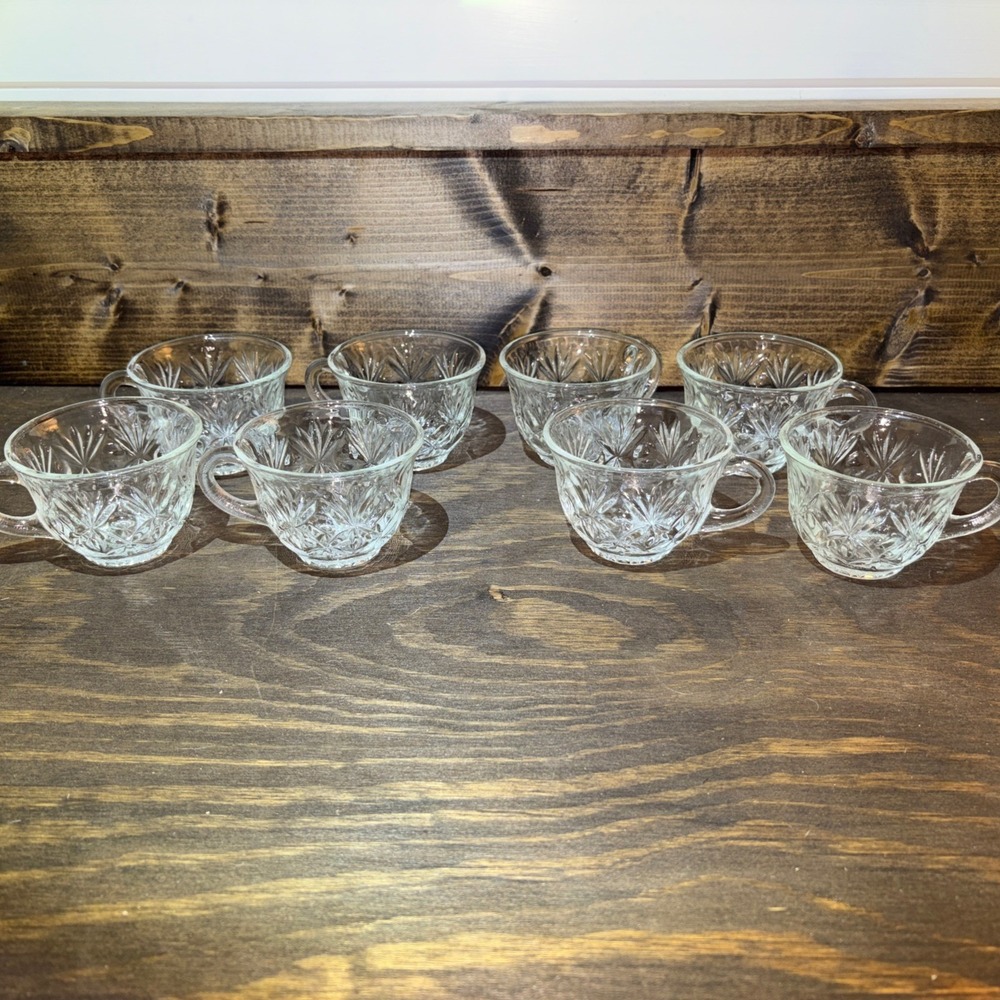 Hazel Atlas Williamsport Punch Bowl cups - set of eight - CUPS ONLY